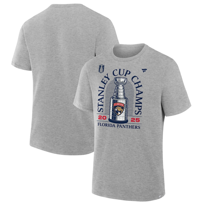 Men's Gray Florida Panthers Heather 2025 Stanley Cup Champions Locker Room T-Shirt